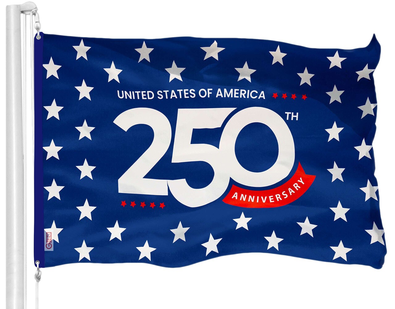 G128 USA 250th Anniversary Stars Flag | 3x5 Ft | Double Sided Printed 150D Polyester | America 1776-2026 Patriotic Banner with Brass Grommets | Durable Indoor/Outdoor Celebration Flag